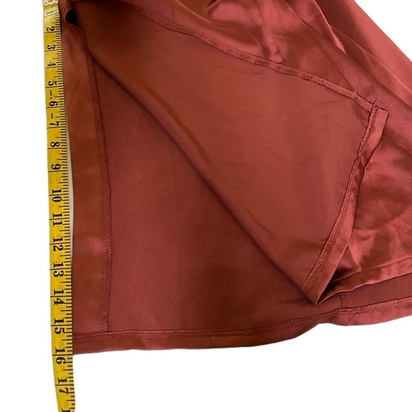 Princess Polly Satin Cinnamon One Shoulder Long Dress. Size 10 - Picture 4 of 9